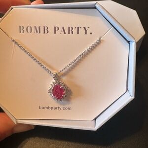 Bomb Party Pink and Silver Necklace